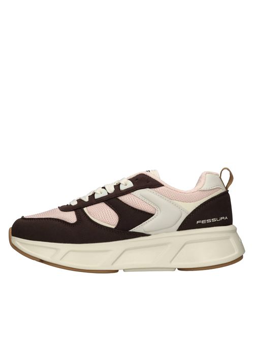 Sneakers modello Shoes Run 03D in ecocamoscio e tessuto FESSURA | SHOES RUN 03DMARRONE-ROSA